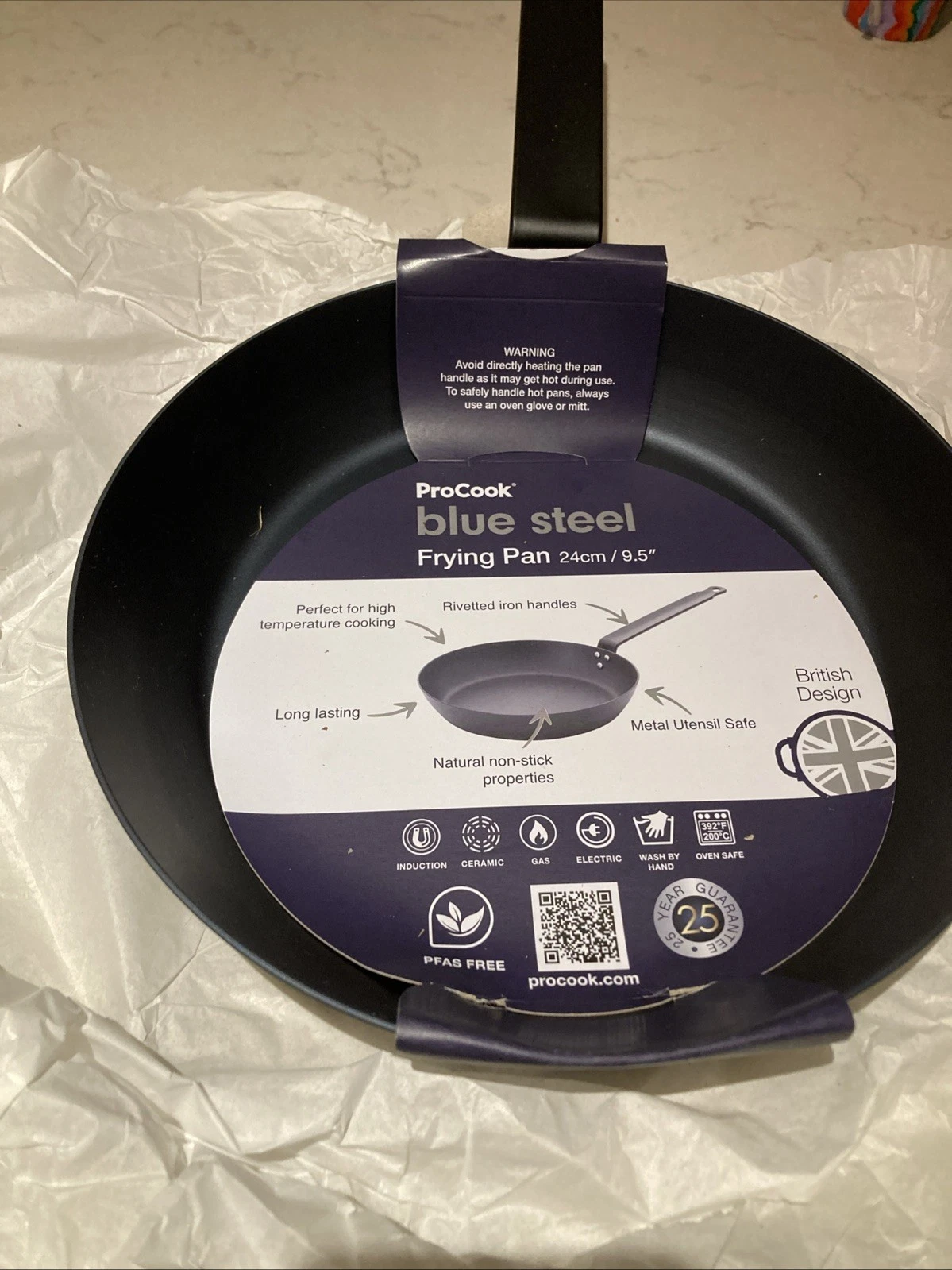 Pro cook Blue Steel Frying Pan 24 Cms
