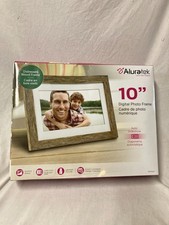 Aluratek ADPFD10F 10-inch Distressed Wood Digital Photo Frame, Used, In Box