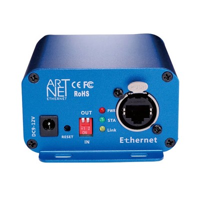 Artnet to DMX Controller Ethernet Lighting Interface 3-Pin Aluminum Housing