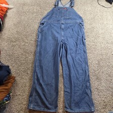 Dickies Overalls Mens 44x30 Measures 46x31 Carpenter Bibs Jeans Workwear Farm