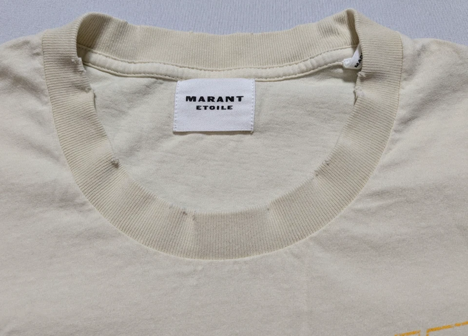 ISABEL MARANT ETOILE Ziliani состаренный хлопок логотип футболка - женщина маленький - Изображение 3 из 4