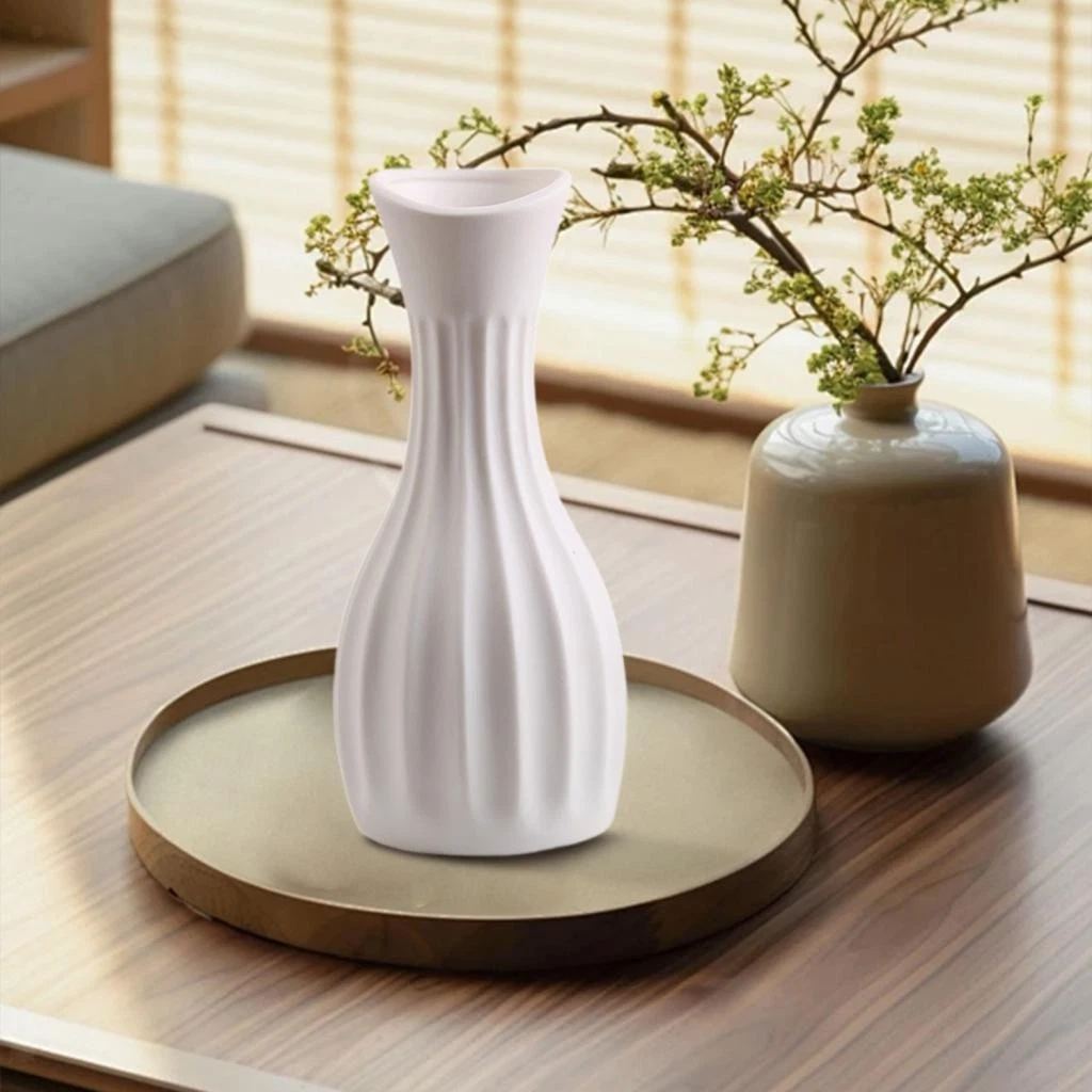 Ceramic Flower Vase Flower Arrangement Simple Elegant Decorative Vase for Dining