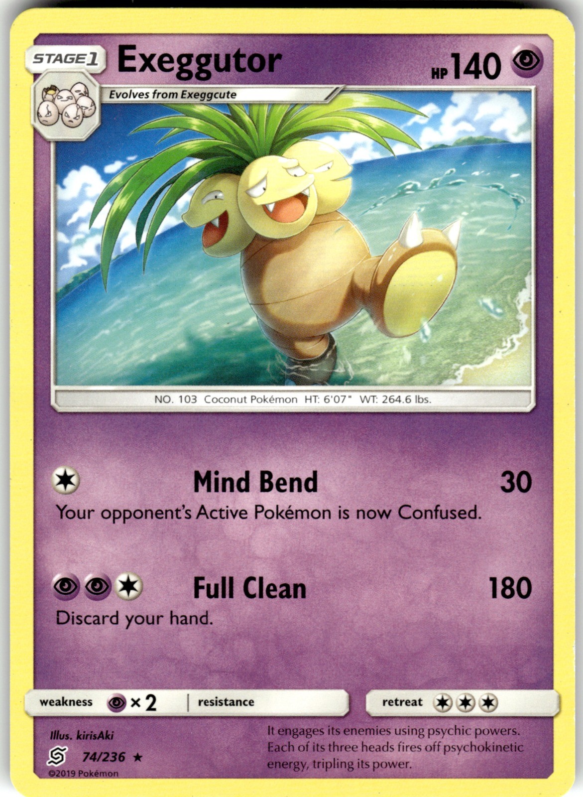 Exeggutor 74/236 SM - Unified Minds Rare Pokemon Card MP