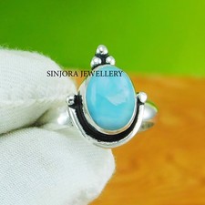 Larimar Gemstone 925 sterling silver handmade Gift Ring US size 5 to 13