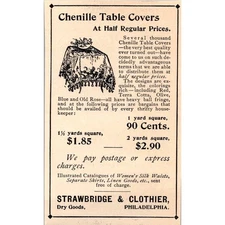Strawbridge & Clothier Dry Goods 1 Yard 90c 1895 Cosmopolitan Clipping SAH6-M10