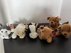 Vintage Lot Ty Beanie Babies Nanook, Fleece,Daisy,Derby, & Tuffy