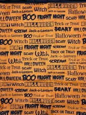 Windham Fabrics Fright Night by Whistlers Studio Orange Black BTY 44" 33659