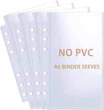40 Pack 80 Pockets Budget Sheet Protector Sleeves for A6 6 A6 1 Pocket Sleeves