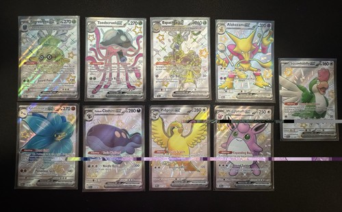Pokemon Paldean Fates Shiny EX 9 Card Lot Alakazam Pidgeot Toedscruel - NM