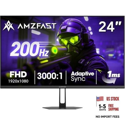 24 Inch Gaming Monitor 200Hz FHD 1080p Computer Monitor, 1ms Adaptive 24 inch
