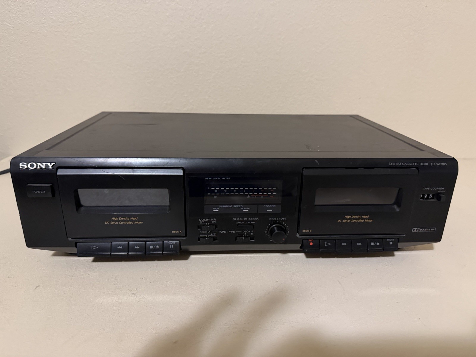 SONY TC-WE305 Dual Stereo Cassette Deck TESTED WORKING CLEAN