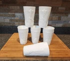 6-14oz Vintage Indiana Milk Glass Colony Harvest Grape Vine Motif Glass Tumblers