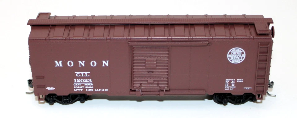 Bev-Bel Athearn 2397-1 HO 40' SD Boxcar Monon CIL 12023 Built Boxed KDs - Image 2 of 4