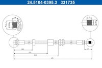 NEU - ATE 24.5104-0395.3 Bremsschlauch FüR Ford
