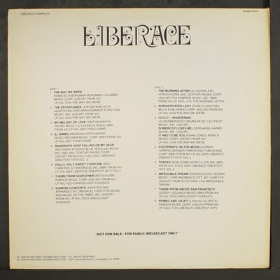 LIBERACE: sampler AVI 12'' LP 33 RPM