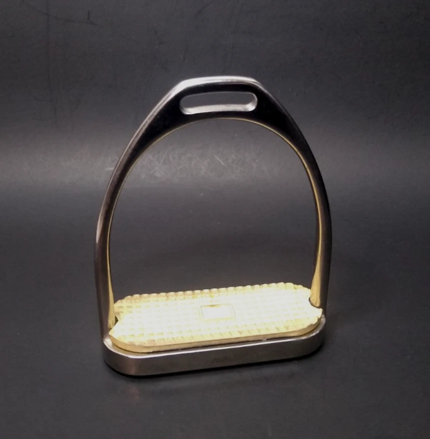 Estribos de hierro campana de doma inglesa de acero inoxidable Metalab, empuñaduras para botas Foto 4 de 4