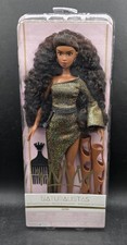 Naturalistas Dayna Doll With Natural Curly Hair & Stylish Gold Dress Set 8-Piece