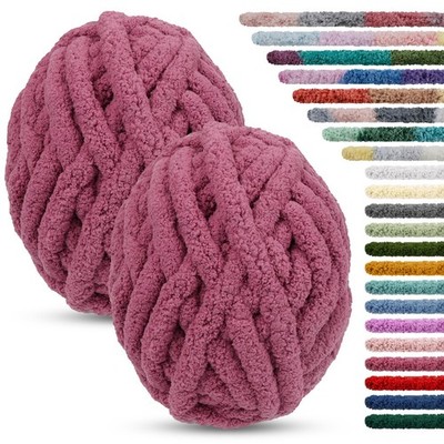 2 x 25,6 m Knäuel Wolle großmaschig 2 cm Garn Wolle Raupe Haken groß
