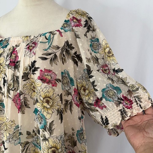 NWT Torrid Chiffon Clip Dot Blouson Short Sleeve Top Womens Plus 3X - 第 5/13 張圖片