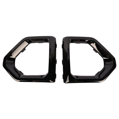 Front Fog Light Outer Bezel Cover Gloss Black For GMC Sierra 2019-21 Denali SLT