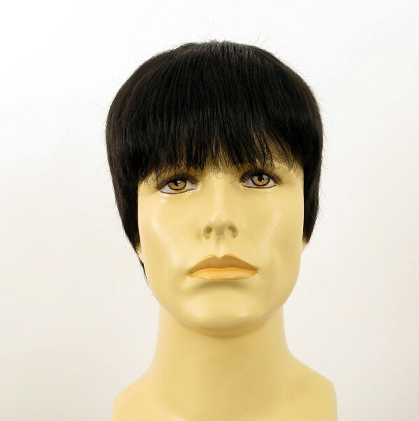 Perruque en cheveux 100% naturels noirs pour homme modèle STEVE 1B
