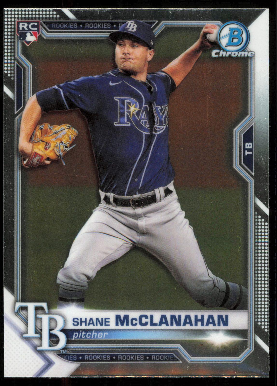 2021 Bowman Chrome #8 Shane McClanahan RC Tampa Bay Rays