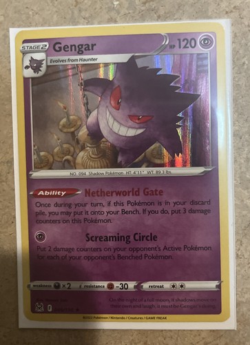 Gengar 66/196 Lost Origin Holo Rare Pokemon Card Pokémon handled w ...