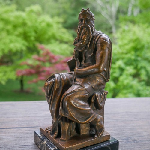 Alva Studios Horned Moses 10 Commandments Michelangelo Replica Statue - 8" Tall - Picture 5 of 10