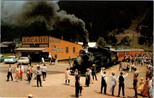KOLEJE, Denver & Rio Grande pociąg wąskotorowy, SILVERTON, pocztówka z Kolorado - Zdjęcie 1 z 2