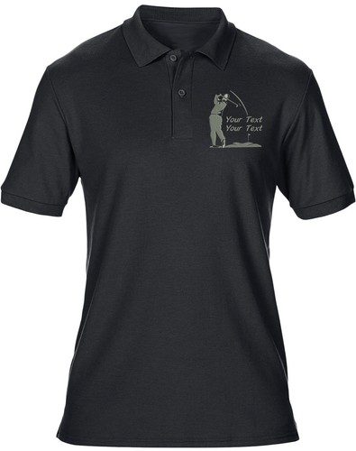 Embroidered Personalised Mens Golf Golfing Polo-Shirt T-Shirt, FREE Golf Towel - Afbeelding 1 van 19