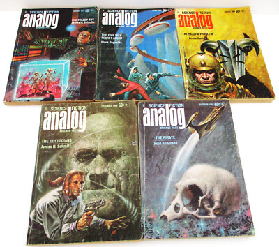 5 Science Fiction ANALOG Pulps 1960s Short Stories Poul Anderson-James Schmitz