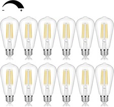 12 Pcs Vintage LED Edison Bulbs 60 Watt Equivalent Dimmable 7W ST58 LED