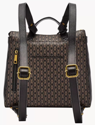 S Fossil Elina Convertible Black Brown Floral Logo Backpack SHB2999979 NWT $180 Fossil Backpack Floral Bags & Handbags for Women for sale | eBay main image 4