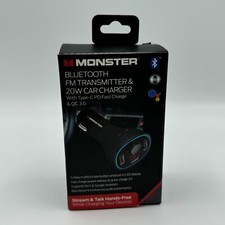 Monster LED Type-C and USB FM Transmitter, Features Dual Charging, 4.75 x 2.15in