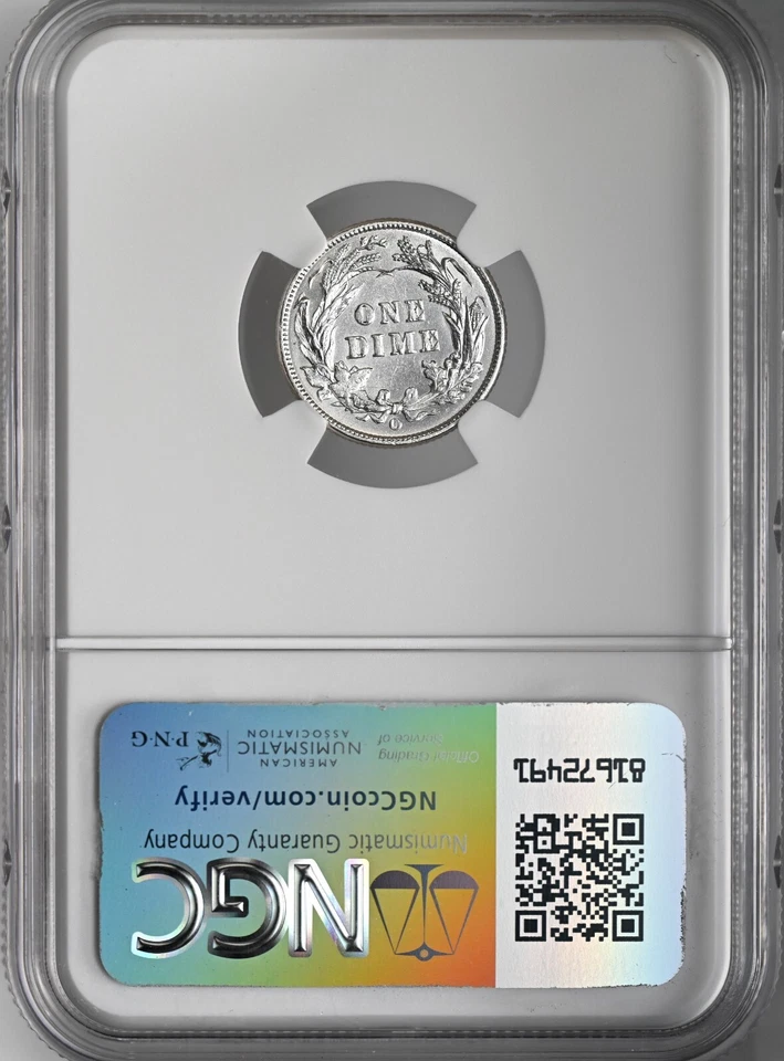1898-O 10C BARBER SILVER DIME NEW ORLEANS NGC AU DETAILS WHIZZED #6931539-014 - Image 3 of 4