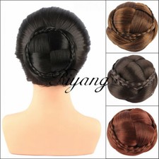 Retro Hair Chignons Braided Hairstyle High Updos Extensions Synthetic Hairpieces