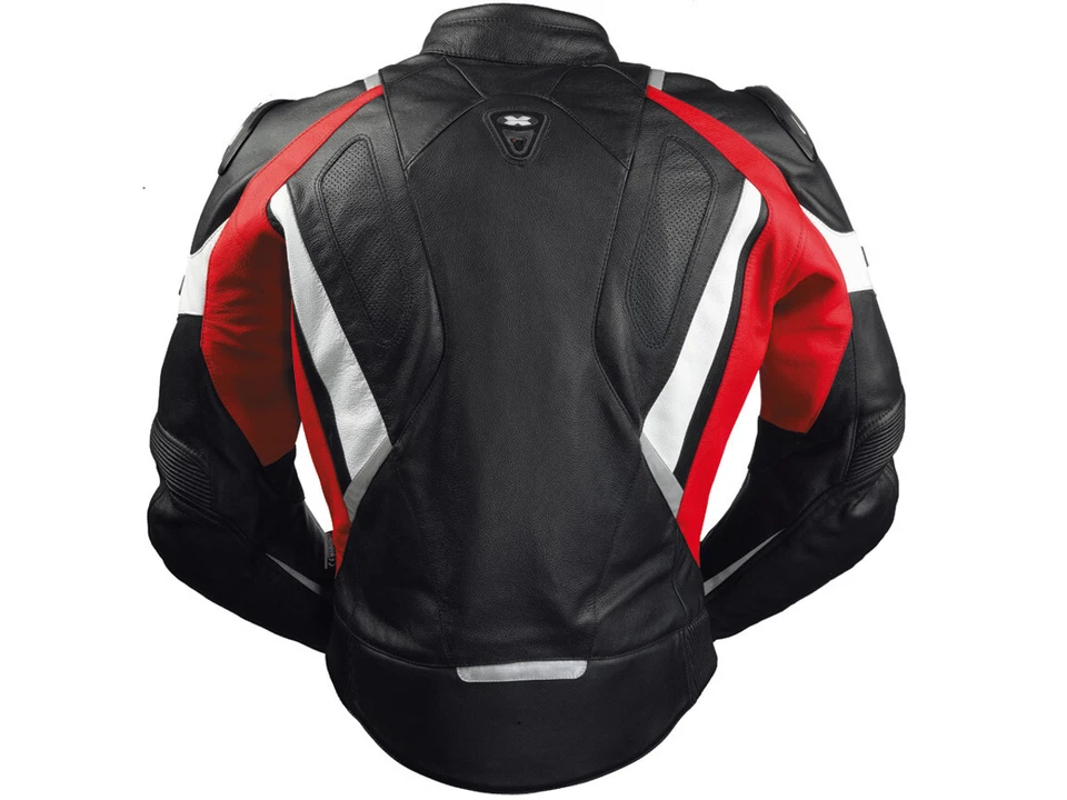 iXS Lederjacke Canopus | Schwarz-Rot-Weiß | Motorradjacke aus Rindsleder - Bild 2 von 2