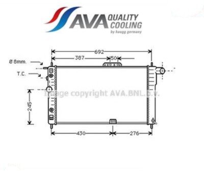 DW2003 radiator, engine cooling (AVA)