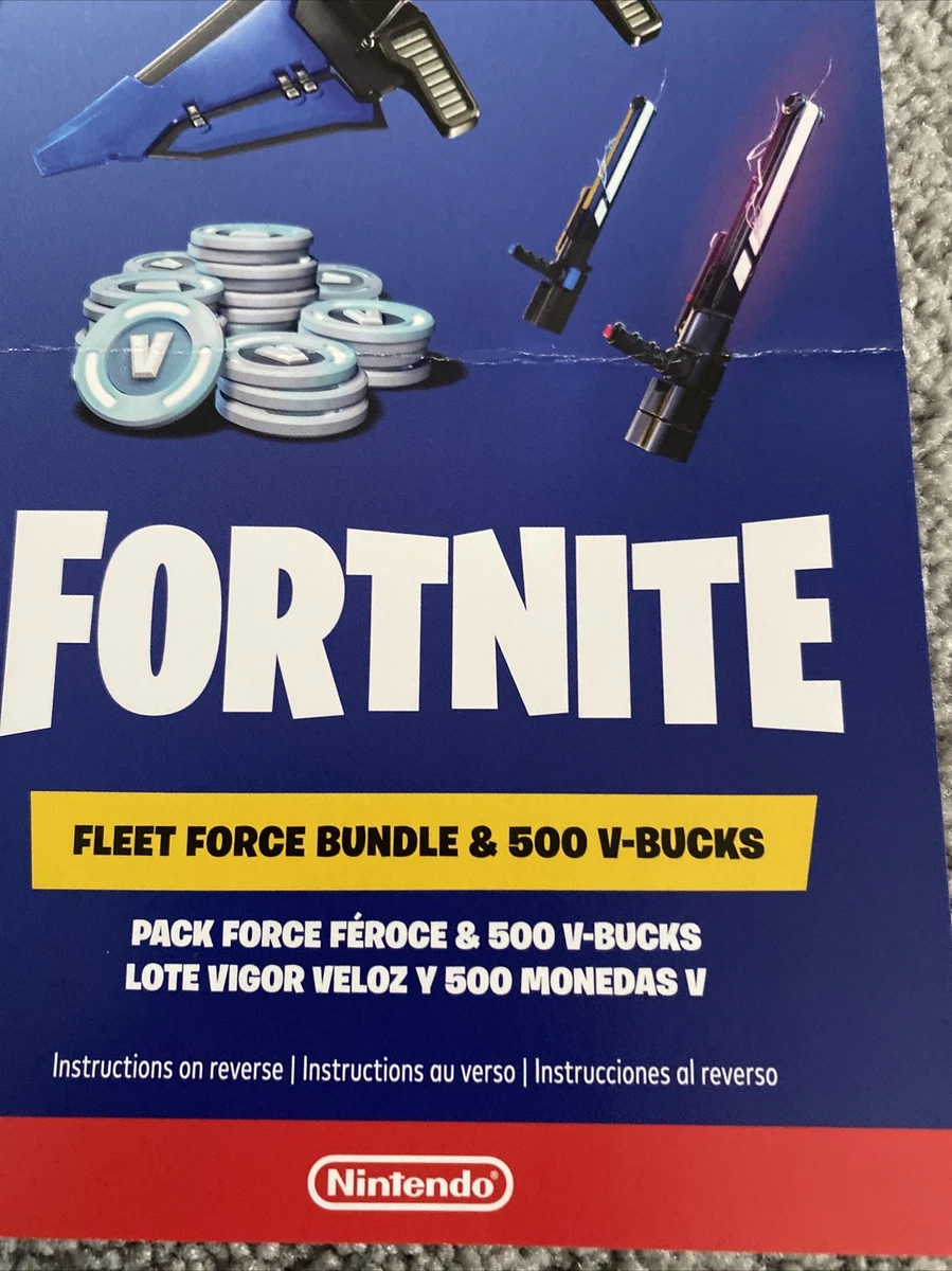 Fortnite Fleet Force Bundle & 500 Vbucks CODE ONLY - Nintendo Switch