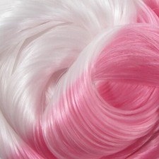 White to Pink UV Change Doll Hair for Rerooting Custom Dolls, Doll Rehair