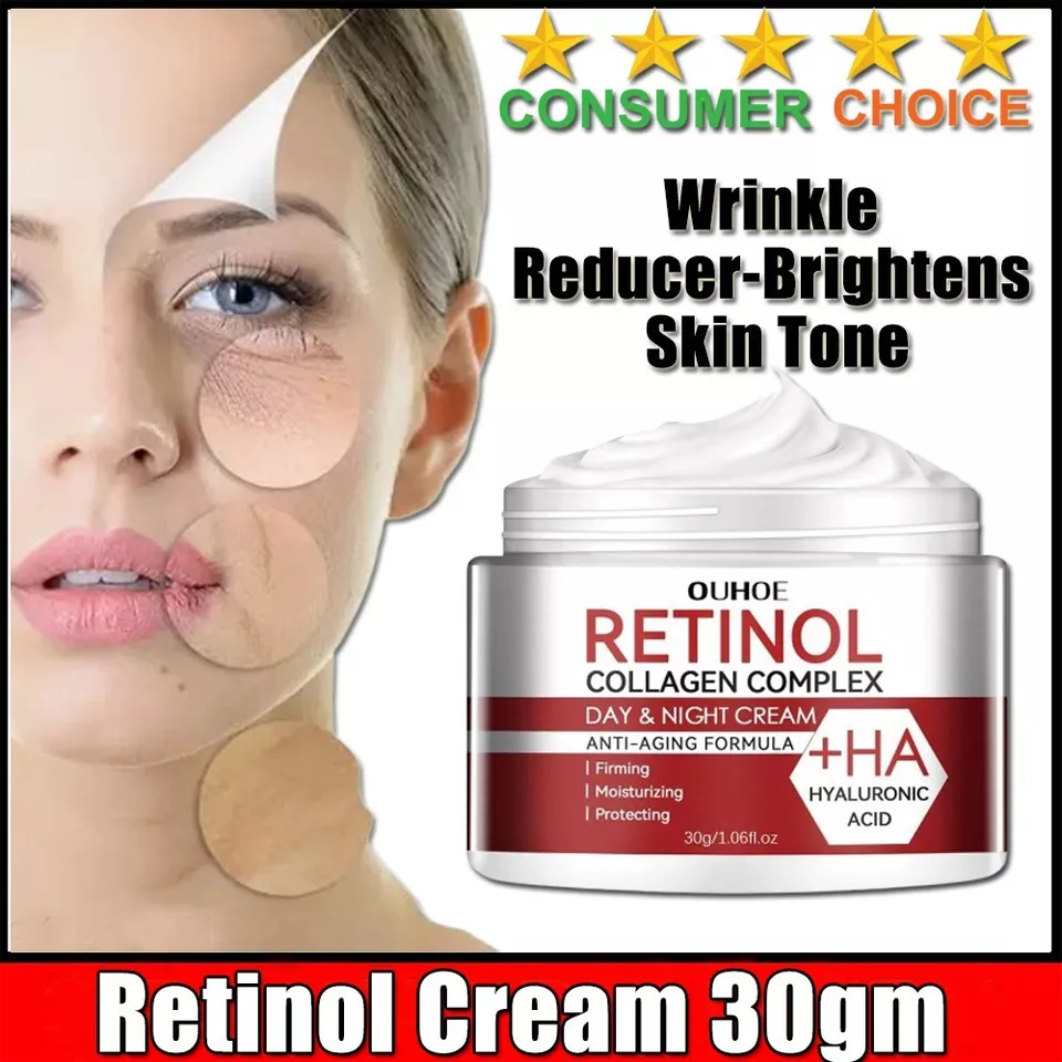 Anti Aging Retinol Serum For Face With Hyaluronic Acid Smooths Wrinkles & Fine