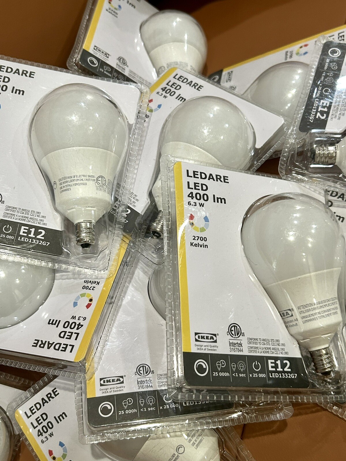 Ikea E12 LED Dimmable Warm White 2700K Light Bulbs Pack of 12