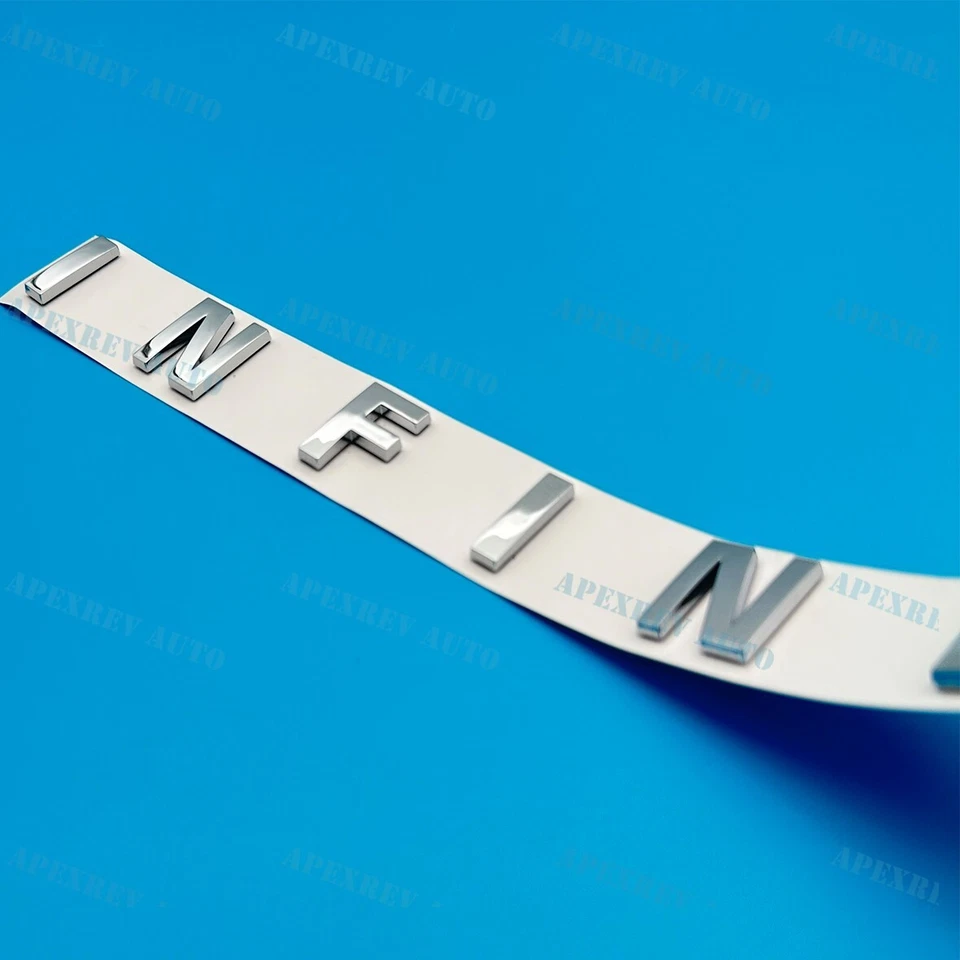 Rear Tailgate Letters Emblem For Infiniti Trunk Lid Badge Nameplate Gloss Chrome - Image 3 of 4