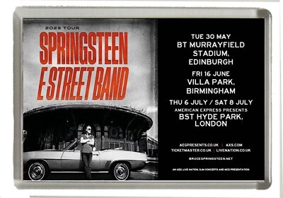 Bruce Springsteen - 2023 UK Tour - Fridge Magnet Large 90 mm x 60 mm