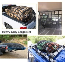 Fit Ford Pickup 7.5ft Cargo Net Trunk Bed Trailer Mesh Rooftop Rack Tie Down