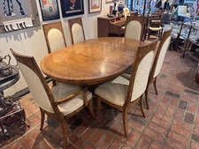 1960s Mastercraft Furniture Midcentury Burlwood Dining Set