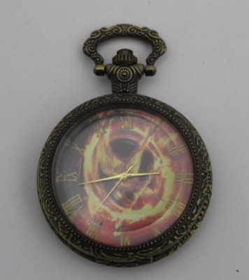 Flying Fire Phoenix Themen Bronze Quarz Taschenuhr