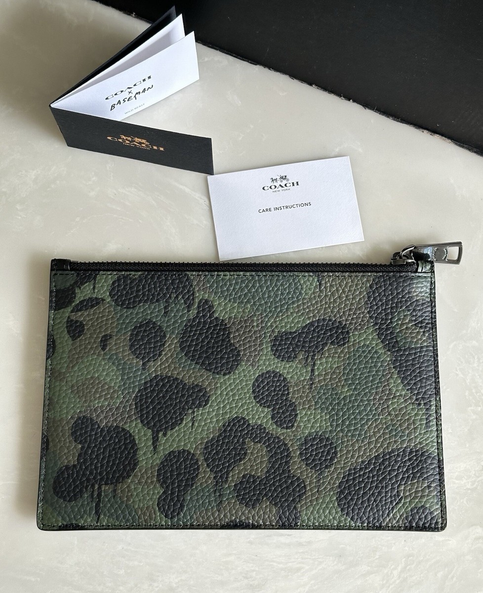 NEW COACH X BASEMAN WILD BEAST CAMO PRINT PEBBLE LEATHER TECH