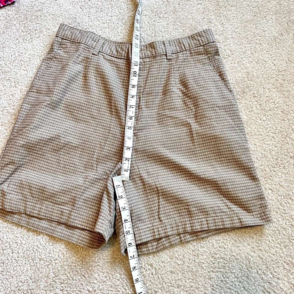 Pantalones Cortos Vintage RIDERS CASUALS Algodón Cuadros Tiro Alto Mamá—Talla. 14 Foto 4 de 4