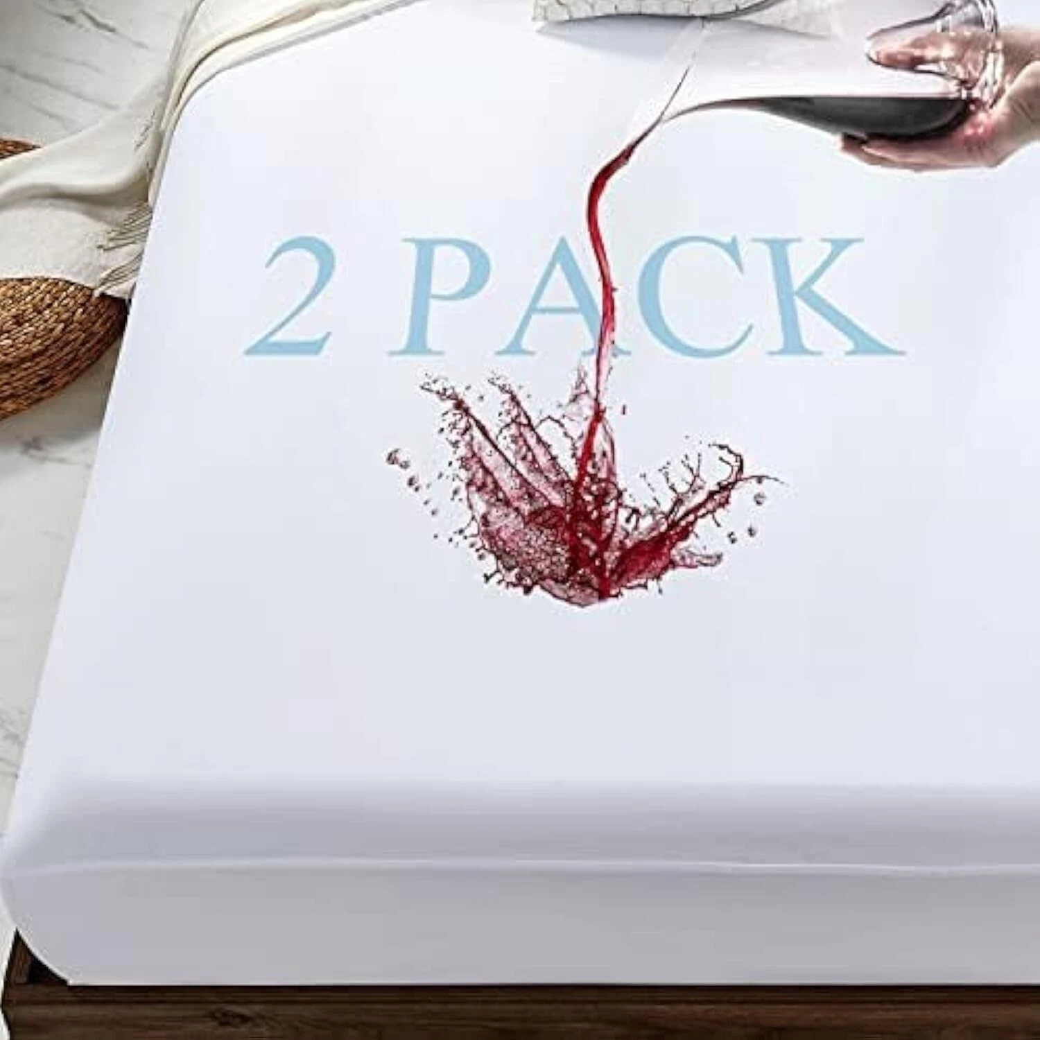 Waterproof Mattress Protector Full Mattress Pad Cover Deep Pocket Fitted Style 2